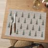 Artoid Mode Xmas Tree Christmas Vinyl Placemats Set of 4, 12×18 Inch Wipeable Winter PVC Woven Table Mats for Party Kitchen Dining Decor(Green)