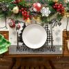 Artoid Mode Xmas Trees Ornament Snowflake Merry Christmas Round Placemats Set of 4, 14 Inch Winter Round Table Mats for Dining Decoration(Gray)