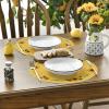 Artoid Mode Yellow Sunflower Summer Round Thanksgiving Placemats Set of 4, 14 Inch Round Table Mats for Dining Decoration