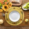 Artoid Mode Yellow Sunflower Summer Round Thanksgiving Placemats Set of 4, 14 Inch Round Table Mats for Dining Decoration