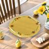 Artoid Mode Yellow Sunflower Summer Round Thanksgiving Placemats Set of 4, 14 Inch Round Table Mats for Dining Decoration
