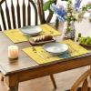 Artoid Mode Yellow Sunflower Vase Summer Round Placemats Set of 4, 15 Inch Summer Round Table Mats for Dining Decoration(Yellow)