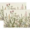 Artoid Mode Antique Herbs Wild Flowers Spring Placemats Set of 4, 14 Inch Summer Round Table Mats for Dining Decoration(Off White)