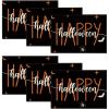 Artoid Mode Bat Spider Happy Halloween Placemats Set of 6, 12×18 Inch Seasonal Fall Holiday Table Mats for Outdoor Home Party Dining Decoration(Black/Orange)