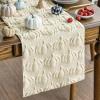 Artoid Mode Beige Soft Plush Faux Fur Jacquard Pumpkins Fall Table Runner, Seasonal Autumn Kitchen Dining Table Decoration for Home Party Decor 13×72 Inch(Beige)