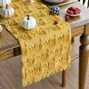 Artoid Mode Beige Soft Plush Faux Fur Jacquard Pumpkins Fall Table Runner, Seasonal Autumn Kitchen Dining Table Decoration for Home Party Decor 13×72 Inch(Ginger)