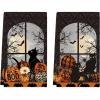 Artoid Mode Black Cat Moon Pumpkin Halloween Kitchen Towels Dish Towels, 18×26 Inch Bats Trick Or Treat Decoration Hand Towels Set of 2