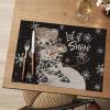 Artoid Mode Black Snowman Snowflakes Winter Vinyl Placemats Set of 4, Let it Snow Wipeable PVC Woven Table Mats for Party Kitchen Dining Decor, 12×18 Inch(Black)