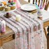 Artoid Mode Blue Polka Dots Pink Gauze Table Runner 120 Inch 10FT, Seasonal Sheer Dining Holiday Wedding Birthday Baby Shower Table Decor for Home Party(Pink)
