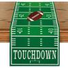 Artoid Mode Blue Yellow Touch Down American Football Court Table Runner, Rugby Boy Fall Birthday Party Kitchen Dining Table Decoration for Home Decor 13×72 Inch(Green)