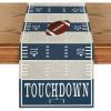 Artoid Mode Blue Yellow Touch Down American Football Court Table Runner, Rugby Boy Fall Birthday Party Kitchen Dining Table Decoration for Home Decor 13×72 Inch(Blue/Beige)