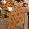 Artoid Mode Caramel Soft Plush Faux Fur Jacquard Pumpkins Fall Table Runner, Seasonal Autumn Kitchen Dining Table Decoration for Home Party Decor 13×72 Inch(Caramel)
