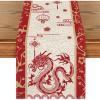 Artoid Mode Chinese Zodiac Dragon Lunar 2025 New Year Table Runner, Spring Festival Winter Kitchen Dining Table Decoration for Home Party 13×72 Inch(Dragon)
