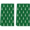Artoid Mode Dark Green Xmas Trees Christmas Kitchen Towels Dish Towels, 18×26 Inch Holiday Farmhouse Winter Decoration Cleaning Set of 2(Dark Green)
