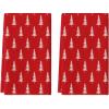 Artoid Mode Dark Green Xmas Trees Christmas Kitchen Towels Dish Towels, 18×26 Inch Holiday Farmhouse Winter Decoration Cleaning Set of 2(Red)