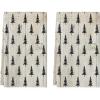 Artoid Mode Dark Green Xmas Trees Christmas Kitchen Towels Dish Towels, 18×26 Inch Holiday Farmhouse Winter Decoration Cleaning Set of 2(Wood)