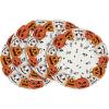 Artoid Mode Ghost Pumpkin Halloween Round Placemats Set of 4, 14 Inch Spooky Beige Table Mats for Party Kitchen Dining(Beige/Orange)