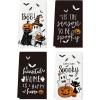 Artoid Mode Ghost Pumpkins Bats Cat Hey Boo Halloween Kitchen Towels Dish Towels, 18×26 Inch Jack-O’-Lantern Decoration Hand Towels Set of 4