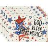 Artoid Mode God Bless America Stars Patriotic 4th of July Placemats Set of 4, 12×18 Inch Memorial Day Table Mats for Dining Decoration(Beige)