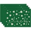 Artoid Mode Green Lucky Shamrock St. Patrick’s Day Placemats Set of 4, 12×18 Inch Seasonal Spring Table Mats for Party Kitchen Dining Decoration(Green)