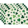 Artoid Mode Green Shamrock St. Patrick’s Day Placemats Set of 4,15 Inch Seasonal Spring Luck Table Mats for Party Kitchen Dining Decoration(Beige)