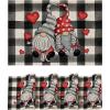 Artoid Mode Hearts Gnomes Vinyl Valentine’s Day Placemats Set of 4, 12×18 Inch Wipeable Non-Slip PVC Place Mats for Party Kitchen Dining Decor(Black/Beige)