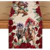 Artoid Mode Horse Racing Roses Kentucky Table Runner, Festival Sports Holiday Kitchen Dining Table Decoration for Home Party Decor 13×72 Inch(Red)