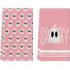 Artoid Mode Orange Ghost Spooky Halloween Kitchen Towels Dish Towels, 18×26 Inch Bow Knot Decoration Hand Towels Set of 2(Pink)