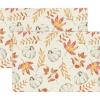 Artoid Mode Orange Maple Leaf Pumpkin Fall Placemats Set of 4, 12×18 Inch Seasonal Autumn Table Mats for Party Kitchen Dining Decoration(Beige/Orange)