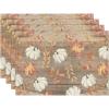 Artoid Mode Orange Maple Leaf Pumpkin Fall Placemats Set of 4, 12×18 Inch Seasonal Autumn Table Mats for Party Kitchen Dining Decoration(Wood/Orange)