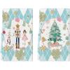 Artoid Mode Pink Nutcrackers Tree Christmas Kitchen Towels Dish Towels, 18×26 Inch Seasonal Winter Xmas Decoration Hand Towels Set of 2(Blue)