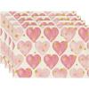 Artoid Mode Polka Dot Golden Heart Love Placemats Set of 4, 12×18 Inch Anniversary Table Mats for Party Kitchen Dining Decoration