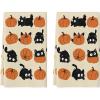Artoid Mode Pumpkin Balck Cat Fall Kitchen Towels Dish Towels, 18×26 Inch Farmhouse Autumn Decoration Hand Towels Set of 2
