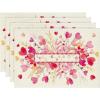 Artoid Mode Red Pink Heart Branch Valentine Placemats Set of 4, 12×18 Inch Leaf Table Mats for Home Party Kitchen Dining Decor