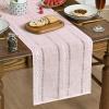 Artoid Mode Sage Green Rustic Cotton Linen Table Runner, Seasonal Embroidered Hollow Kitchen Dining Table Decoration for Home Party Decor 13×72 Inch(Pink)