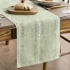 Artoid Mode Sage Green Rustic Cotton Linen Table Runner, Seasonal Embroidered Hollow Kitchen Dining Table Decoration for Home Party Decor 13×72 Inch(Sage Green)