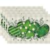 Artoid Mode Shamrock Eucalyptus Heart St. Patrick’s Day Placemats Set of 4, 12×18 Inch Seasonal Spring Table Mats for Party Kitchen Dining Decoration(Beige)