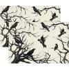 Artoid Mode Silhouette Tree Crows Halloween Round Placemats Set of 4, 14 Inch Fall Round Table Mats for Dining Decoration(Beige/Black)