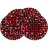Artoid Mode Snowflakes Red and Black Buffalo Plaid Vinyl Round Placemats Set of 4, 15 Inch Wipeable PVC Woven Table Mats for Party Kitchen Dining Decor