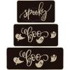 Artoid Mode Spooky Spider Web Ghosts Boo Halloween Kitchen Mats Set of 2, Home Decor Low-Profile Kitchen Rugs for Floor – 17×29 and 17×47 Inch(Black)