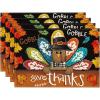 Artoid Mode Turkey Give Thanks Thanksgiving Placemats Set of 6, 12×18 Inch Seasonal Table Mats for Party Kitchen Dining Decoration(Black)