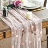 Artoid Mode White and Red Heart Gauze Table Runner 120 Inch 10FT, Mother’s Day Sheer Dining Anniversary Wedding Table Decor for Home Party(Pink)