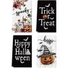 Artoid Mode Wizard Hat Pumpkin Spooky Ghost Halloween Kitchen Towels Dish Towels, 18×26 Inch Farmhouse Bat Flower Decoration Hand Towels Set of 4