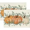 Artoid Mode Wood Pumpkins Fall Round Placemats Set of 4,14 Inch Seasonal Round Place Mats for Party Dining Decoration(Beige/Orange)