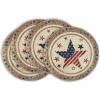 Artoid Mode Wood Stars Strip-Shaped 4th of July Round Placemats Set of 4,14 Inch Patriotic Memorial Day Table Mats for Party Kitchen Dining Decoration(Wood)