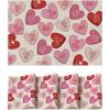 Artoid Mode XOXO Hearts Vinyl Placemats Set of 4, 12×18 Inch Wipeable Non-Slip PVC Place Mats for Party Kitchen Dining Decor(Pink)