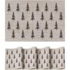 Artoid Mode Xmas Tree Christmas Vinyl Placemats Set of 4, 12×18 Inch Wipeable Winter PVC Woven Table Mats for Party Kitchen Dining Decor(Beige)