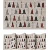 Artoid Mode Xmas Tree Christmas Vinyl Placemats Set of 4, 12×18 Inch Wipeable Winter PVC Woven Table Mats for Party Kitchen Dining Decor(Beige/Red)