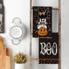 Artoid Mode Black Cat Boo Ghost Halloween Kitchen Towels Dish Towels, 18×26 Inch Farmhouse Bat Jack-O’-Lantern Decoration Hand Towels Set of 4(Black)