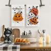 Artoid Mode Black Pumpkin Halloween Kitchen Towels Dish Towels, 18×26 Inch Spider Web Jack-O’-Lantern Decoration Hand Towels Set of 2(Beige)